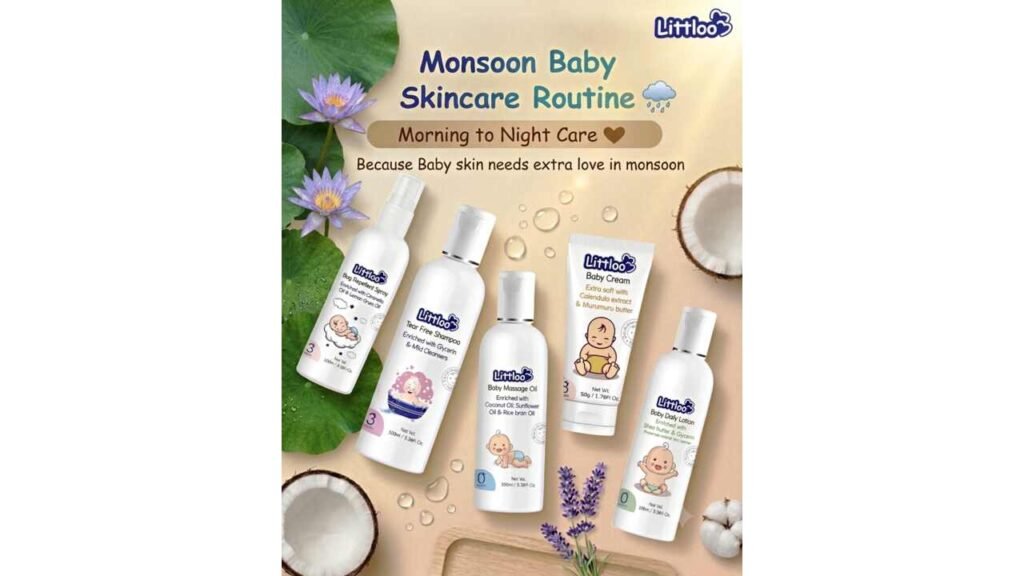 Salve Littloo pediatric skincare products formulated for infant skin protection during monsoon humidity.