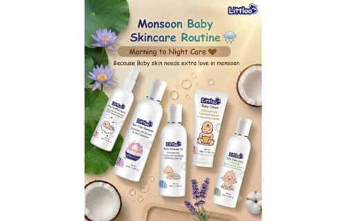 Salve Littloo pediatric skincare products formulated for infant skin protection during monsoon humidity.